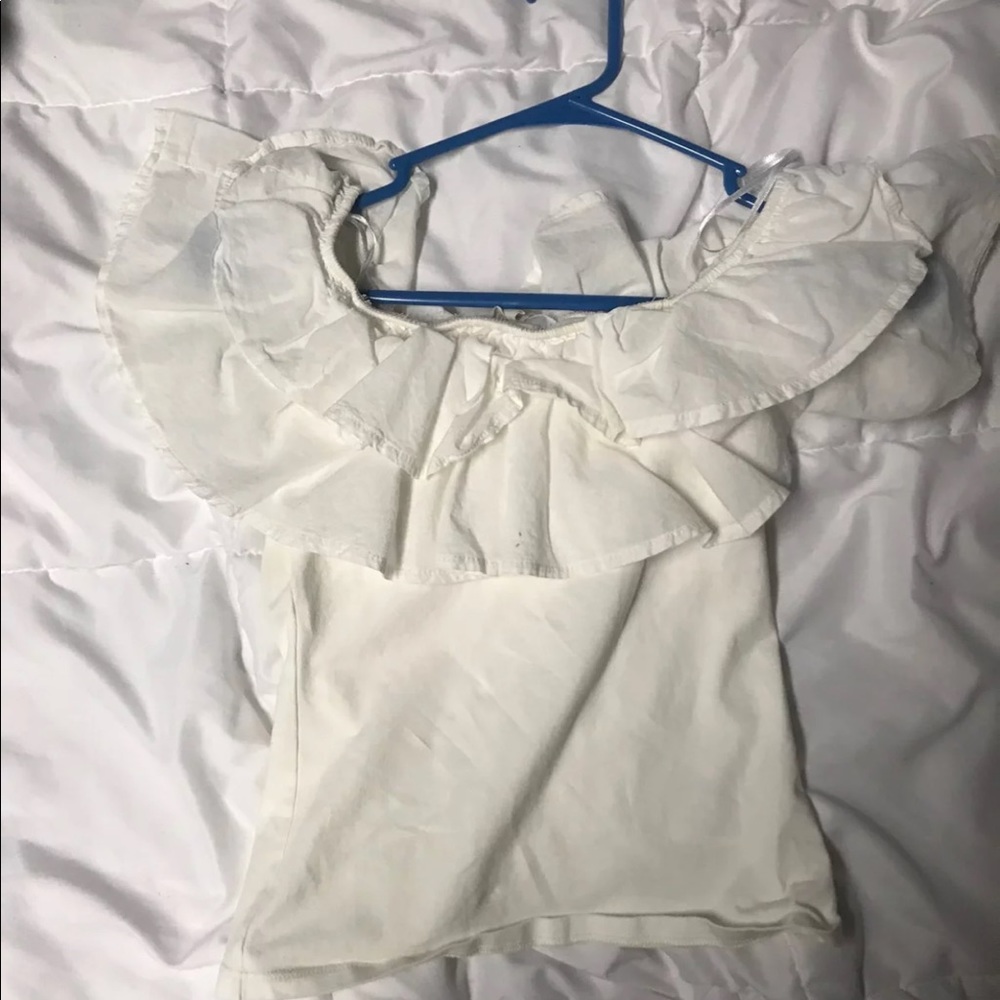 White off the shoulder crop top